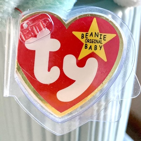 1997 4038 Iggy Iguana Incorrect Rainbow Tie-Dye Plush Ty Beanie Baby MWMT - Picture 8 of 12